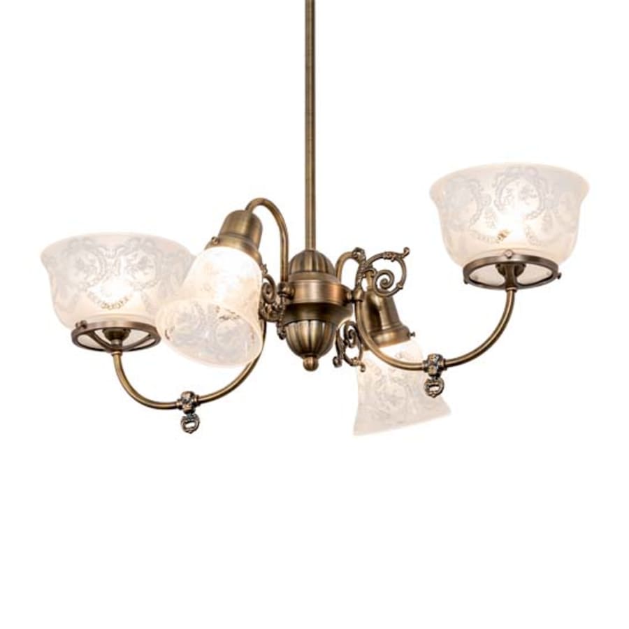 Meyda Tiffany Long Revival Gas and Electric 4 Light 21" Wide Chandelier