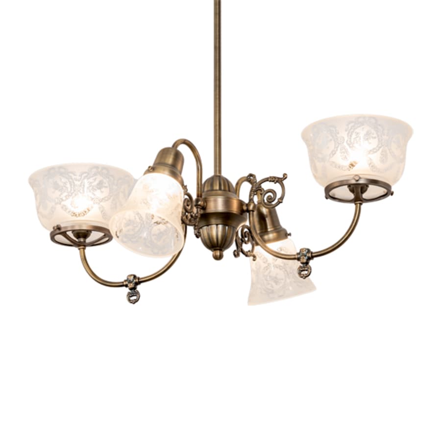 Meyda Tiffany Long Revival Gas and Electric 4 Light 21" Wide Chandelier