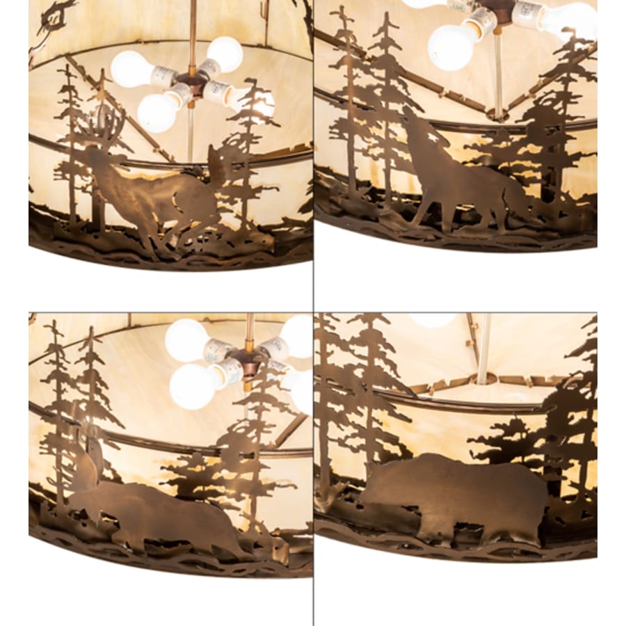 Meyda Tiffany 4 Light 34" Wide Abstract Pendant