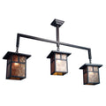 Meyda Tiffany Hyde Park 3 Light 47" Wide Linear Chandelier with Brown Glass Shade