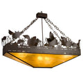 Meyda Tiffany Flying Pigs 6 Light 64" Wide Linear Pendant
