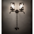 Meyda Tiffany Blue Oak 2 Light 40" Tall Wall Sconce