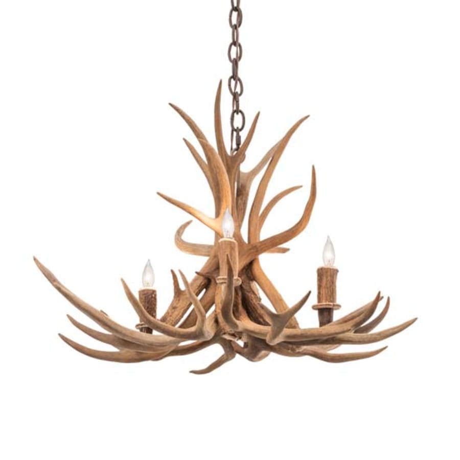 Meyda Tiffany Antlers 4 Light 29" Wide Antler Candle Style Chandelier