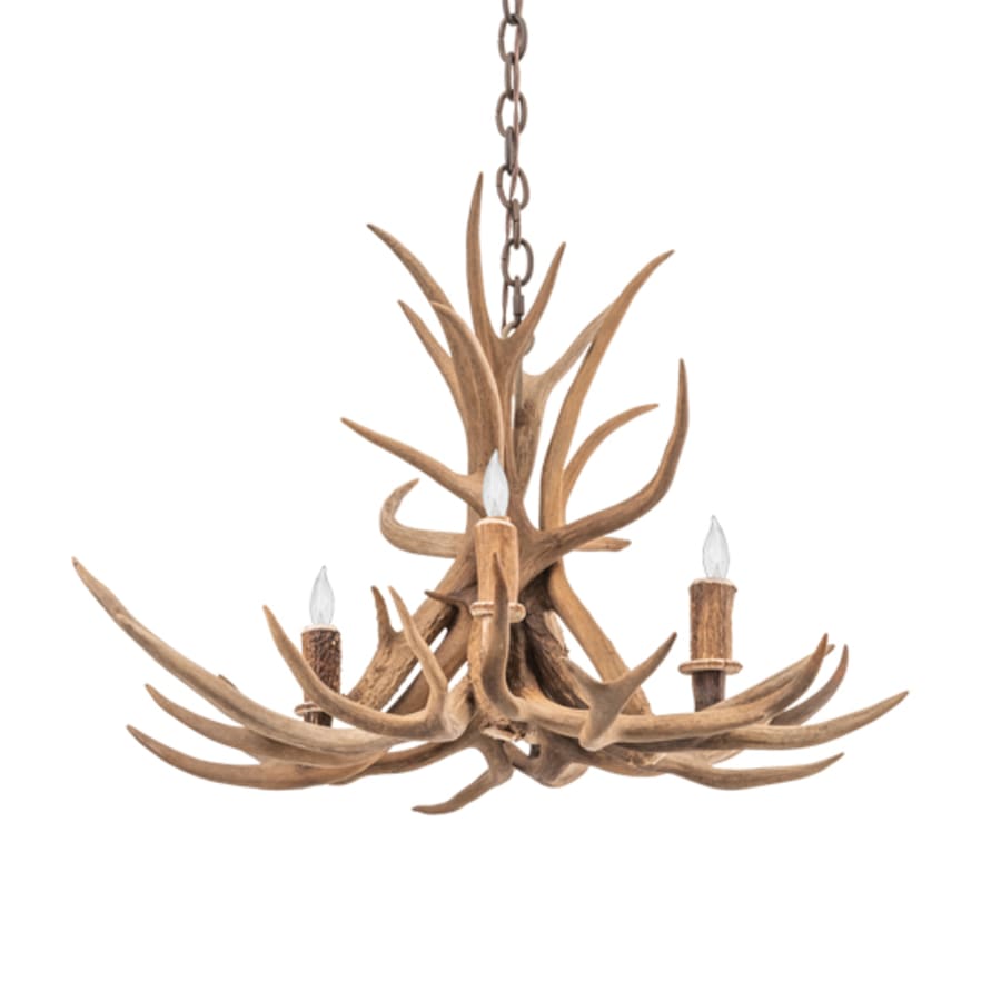 Meyda Tiffany Antlers 4 Light 29" Wide Antler Candle Style Chandelier