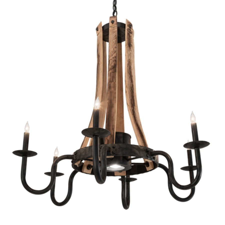 Meyda Tiffany Barrel Stave 6 Light 36" Wide Taper Candle Style Chandelier