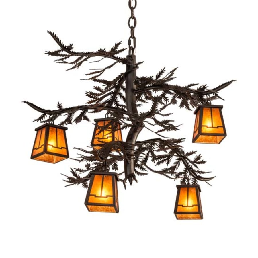 Meyda Tiffany Pine Branch 5 Light 29" Wide Chandelier