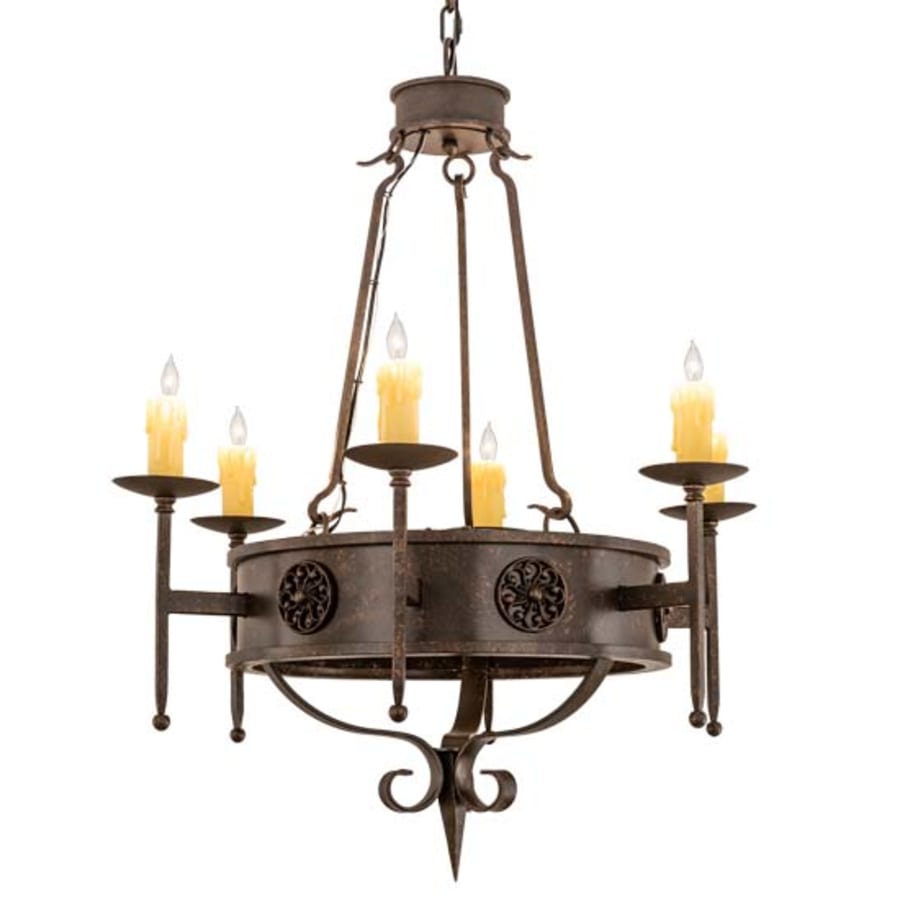 Meyda Tiffany Lorenzo 6 Light 30" Wide Taper Candle Style Chandelier