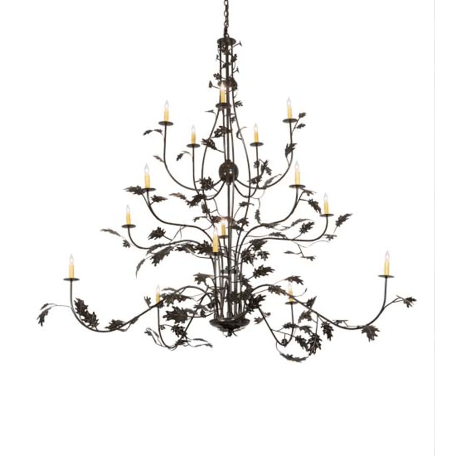 Meyda Tiffany Oak Leaf 15 Light 72" Wide Taper Candle Style Chandelier