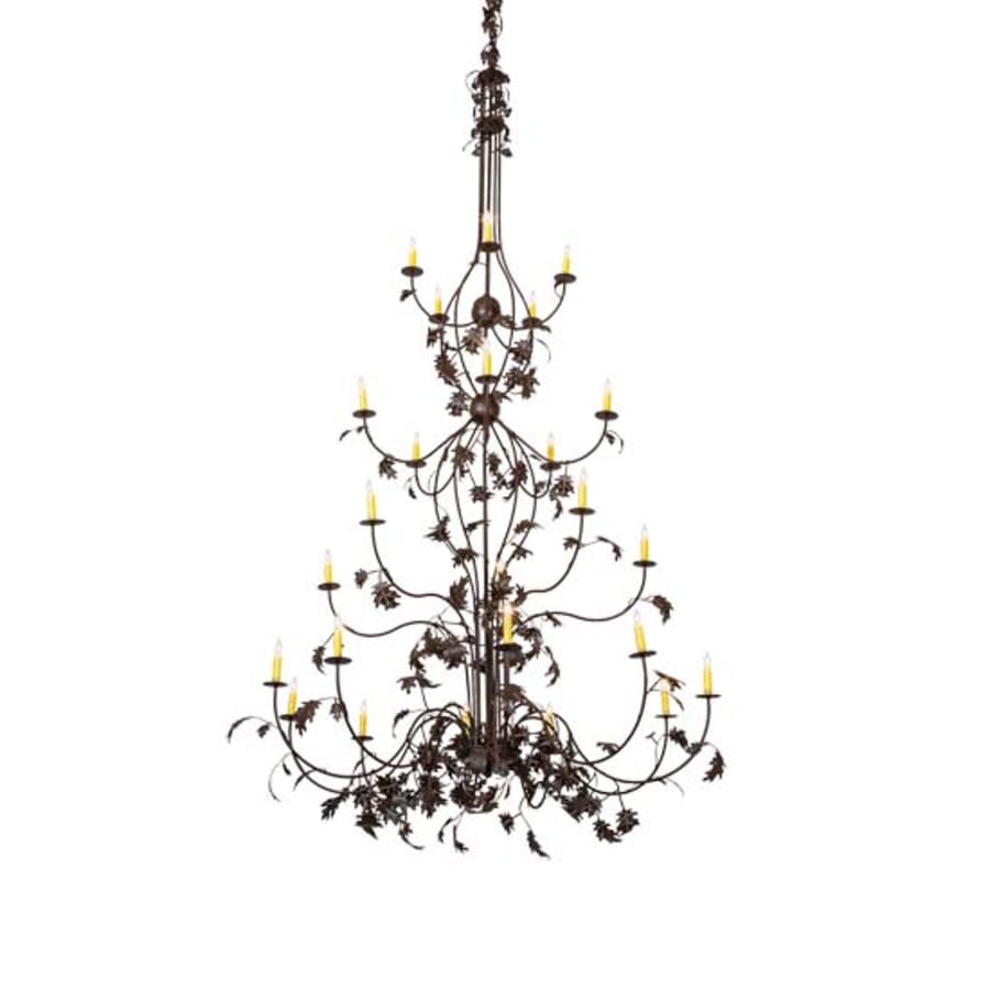 Meyda Tiffany Oak Leaf 25 Light 72" Wide Taper Candle Style Chandelier
