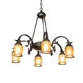 Meyda Tiffany Revival Favrile 6 Light 29" Wide Chandelier