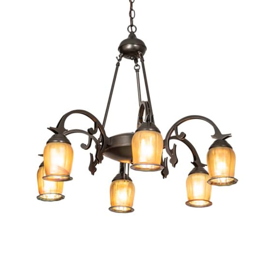 Meyda Tiffany Revival Favrile 6 Light 29" Wide Chandelier