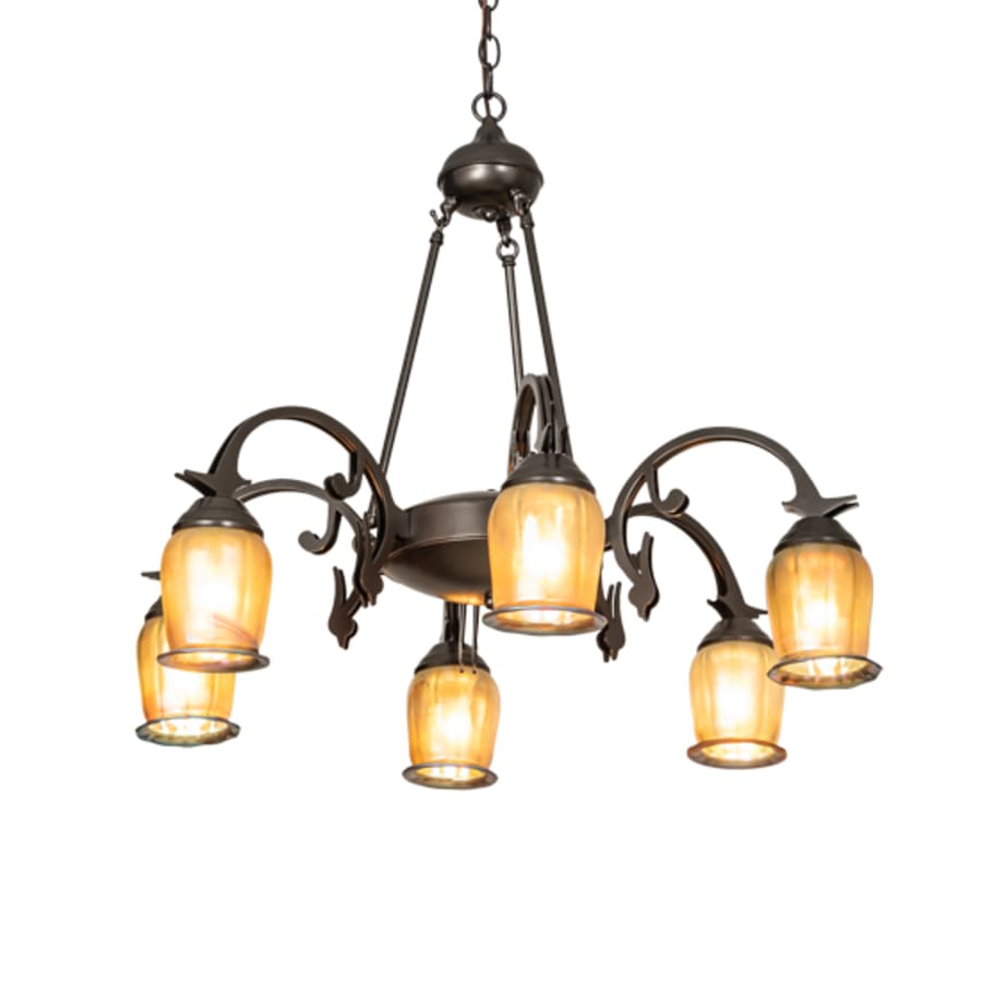 Meyda Tiffany Revival Favrile 6 Light 29" Wide Chandelier