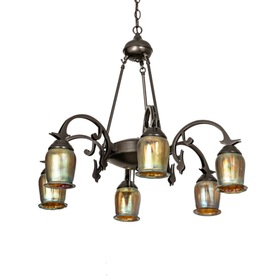 Meyda Tiffany Revival Favrile 6 Light 29" Wide Chandelier