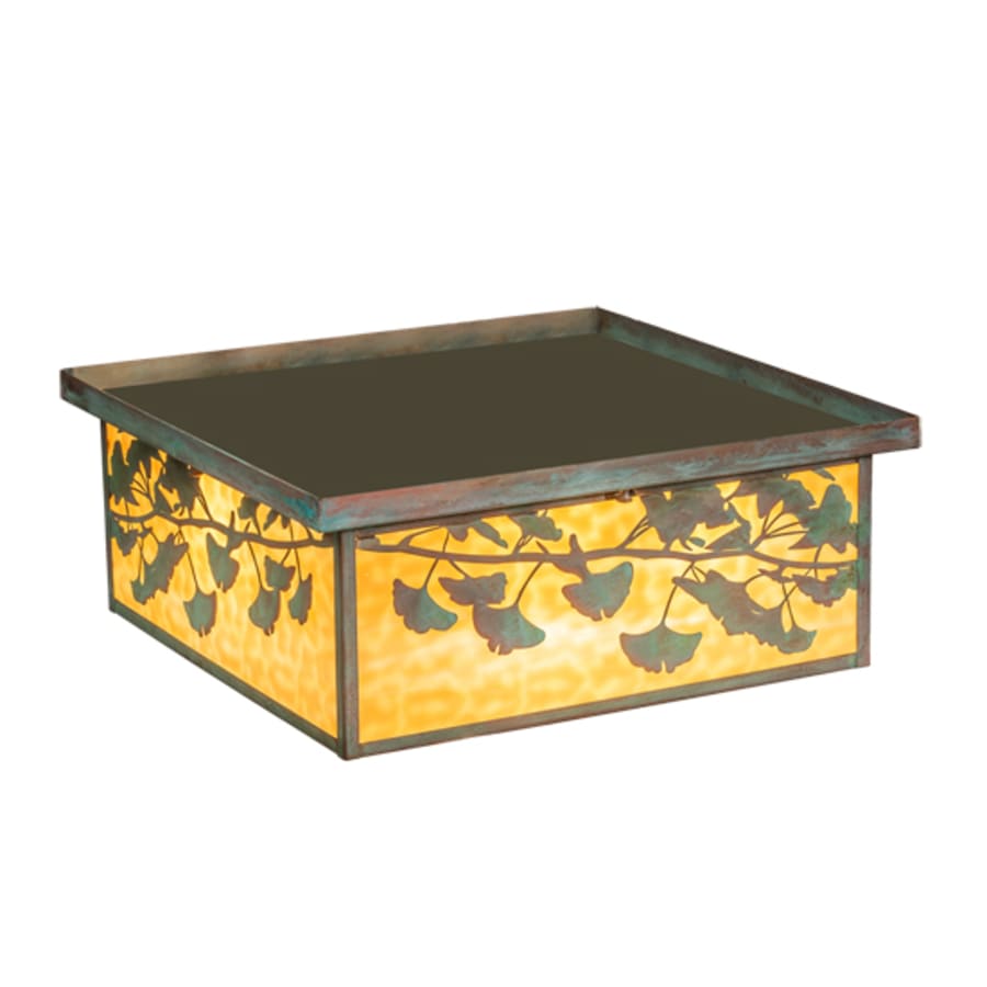 Meyda Tiffany Hyde Park Ginkgo 6 Light 28" Wide Flush Mount Square Ceiling Fixture