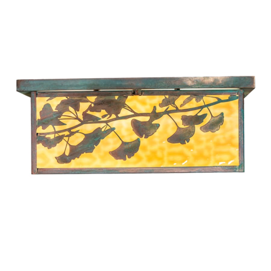 Meyda Tiffany Hyde Park Ginkgo 6 Light 28" Wide Flush Mount Square Ceiling Fixture