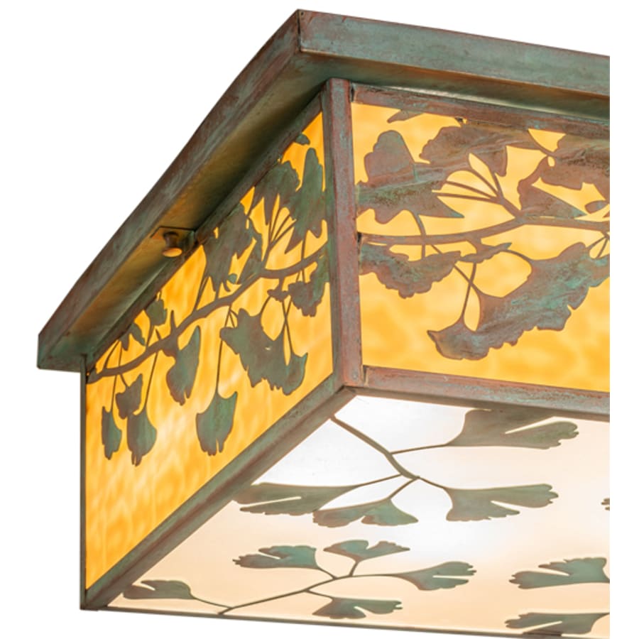 Meyda Tiffany Hyde Park Ginkgo 6 Light 28" Wide Flush Mount Square Ceiling Fixture