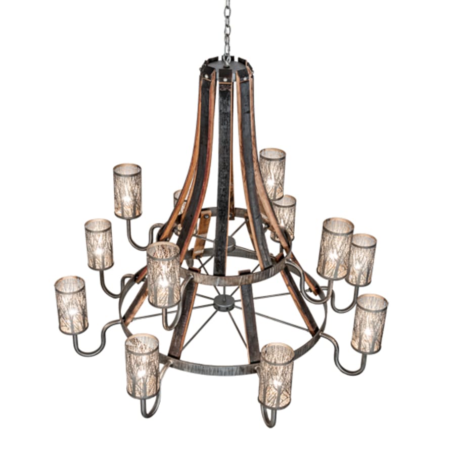 Meyda Tiffany Barrel Stave 12 Light 61" Wide Ring Chandelier