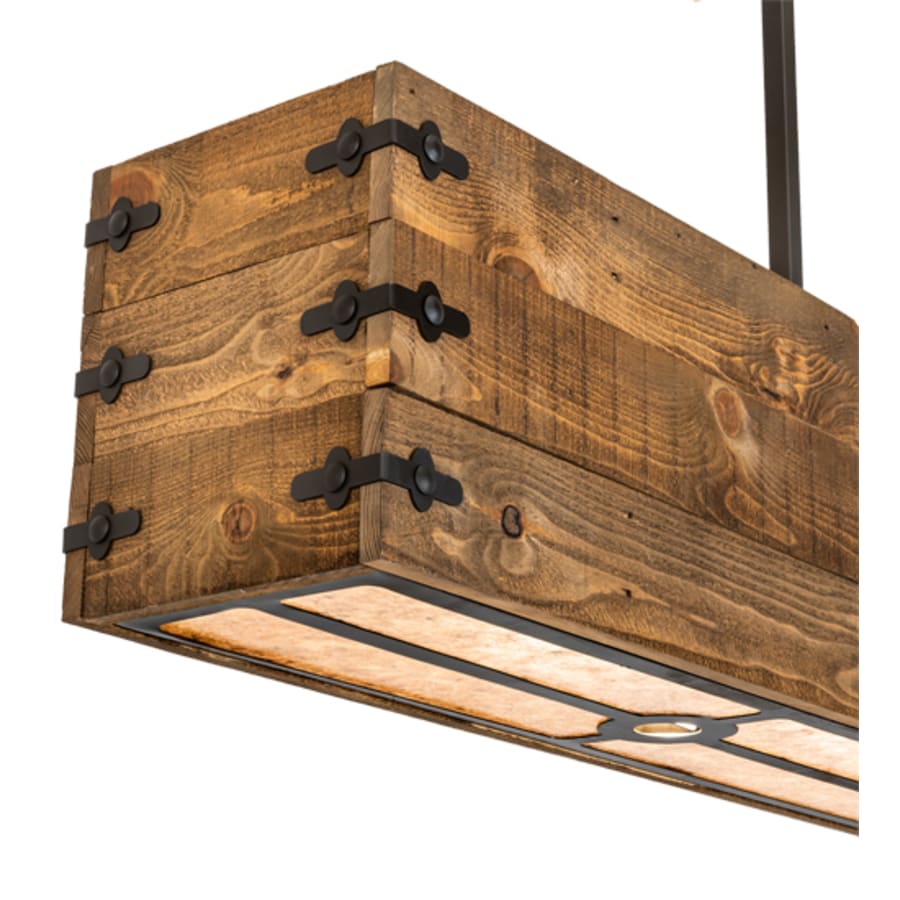 Meyda Tiffany 8 Light 120" Wide Wood Linear Pendant