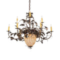 Meyda Tiffany Greenbriar Oak 10 Light 39" Wide Taper Candle Style Chandelier