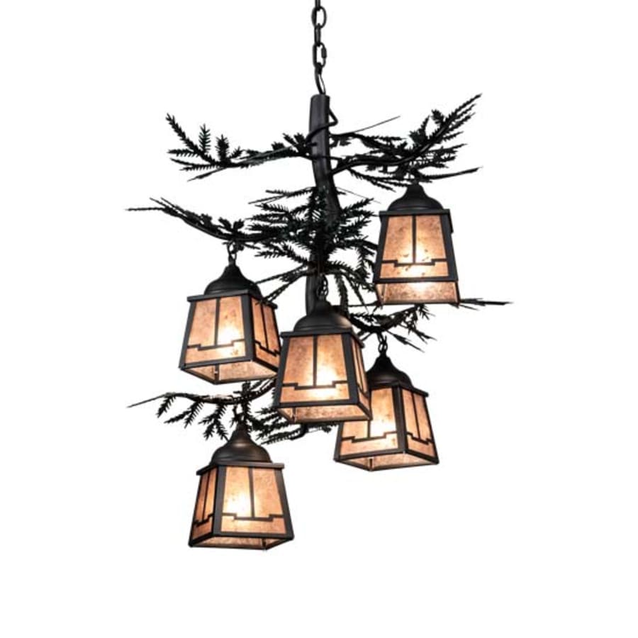 Meyda Tiffany Pine Branch 5 Light 28" Wide Chandelier