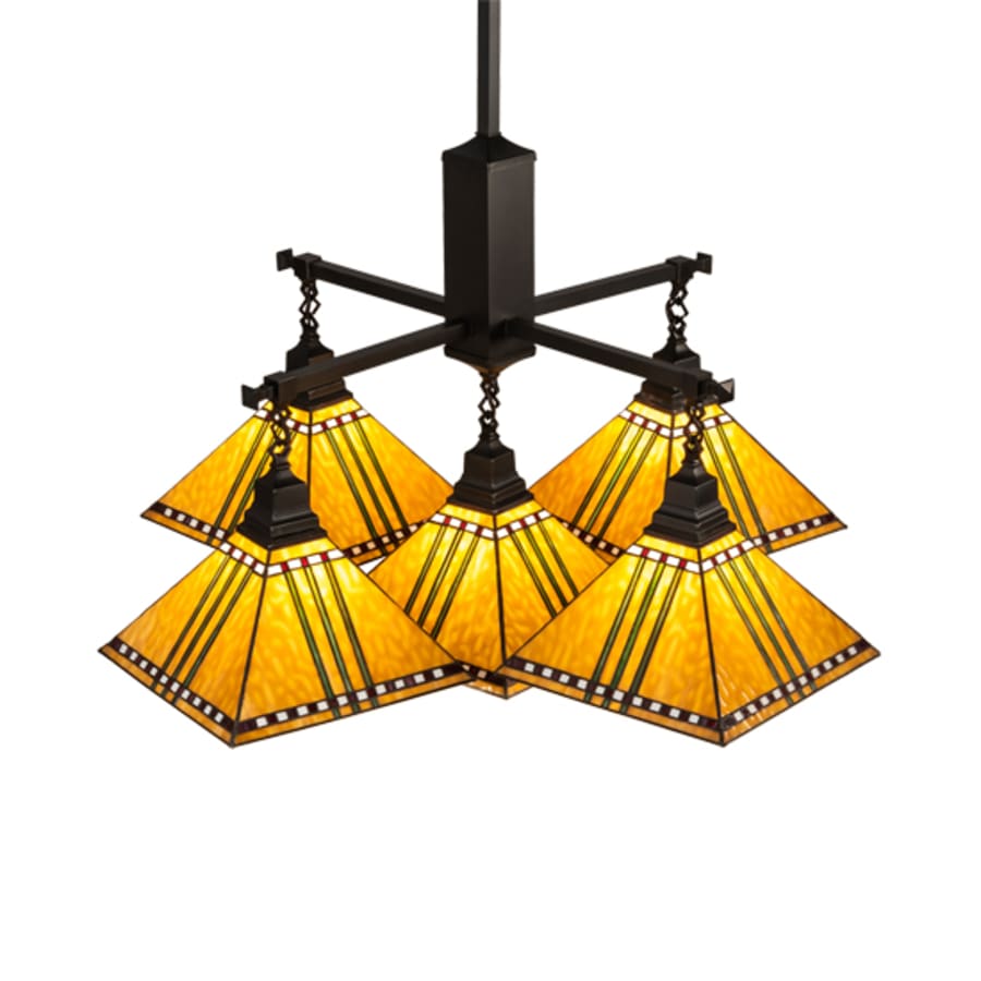 Meyda Tiffany Square Prairie Corn 5 Light 54" Wide Chandelier