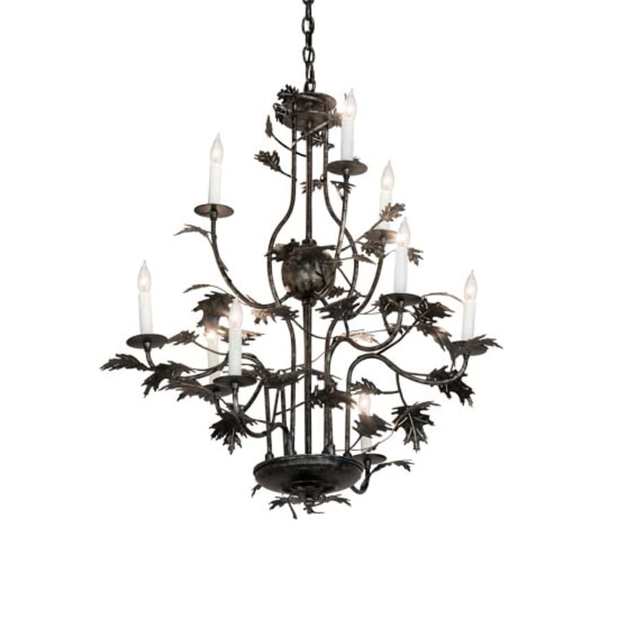 Meyda Tiffany Oak Leaf 9 Light 36" Wide Taper Candle Style Chandelier