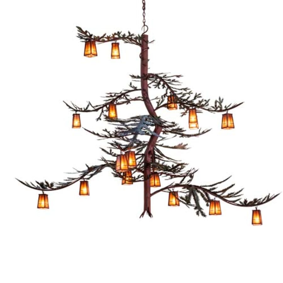 Meyda Tiffany Long Pine Branch 18 Light 79" Wide Chandelier