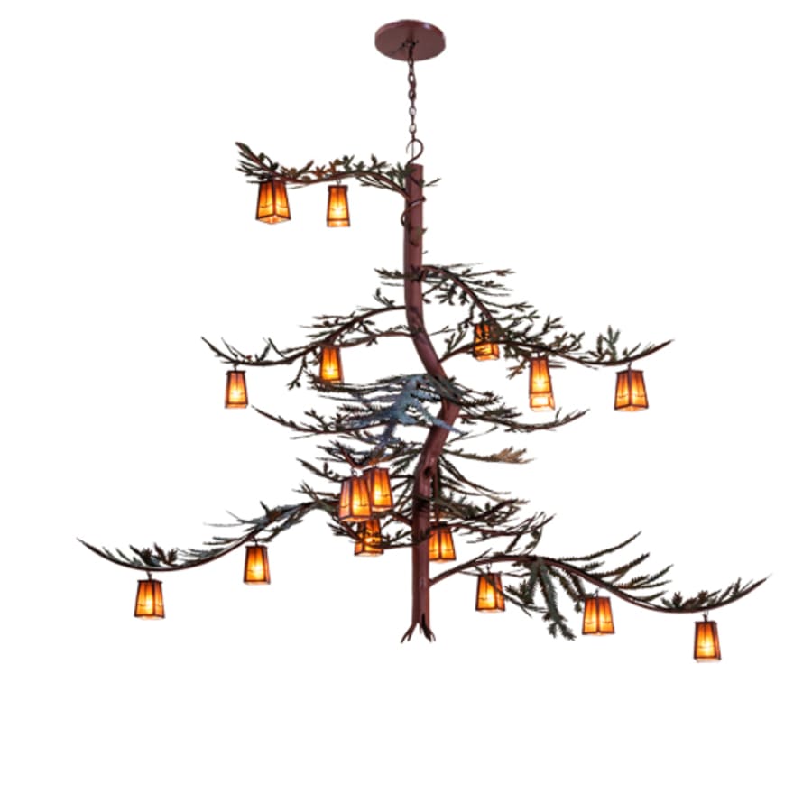 Meyda Tiffany Long Pine Branch 18 Light 79" Wide Chandelier