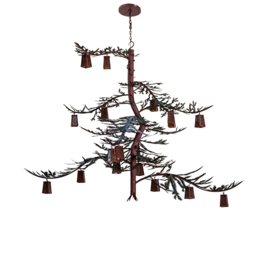 Meyda Tiffany Long Pine Branch 18 Light 79" Wide Chandelier