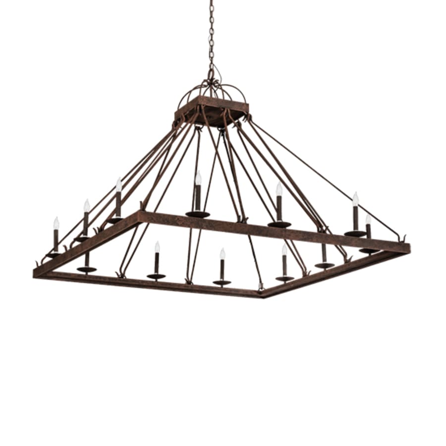 Meyda Tiffany Square Retreat 12 Light 85" Wide Taper Candle Style Chandelier