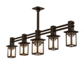 Meyda Tiffany Long Hyde Park Ginko Leaf 5 Light 54" Wide Linear Chandelier