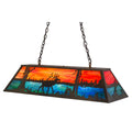 Meyda Tiffany Elk at Lake 9 Light 48" Wide Billiard Chandelier with Multi-colored Glass Shade