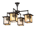Meyda Tiffany Seneca Winter Pine 4 Light 32" Wide Chandelier