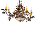 Meyda Tiffany Long Greenbriar Oak 10 Light 24" Wide Taper Candle Style Chandelier