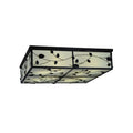 Meyda Tiffany Ivy 8 Light 51" Wide Flush Mount Square Ceiling Fixture - Textured Black Finish - Medium Bulb Base