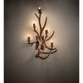 Meyda Tiffany Antlers Elk and Mule Deer 5 Light 36" Tall Wall Sconce