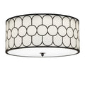 Meyda Tiffany Homer 48" Wide LED Flush Mount Drum Ceiling Fixture with Fabric Shade