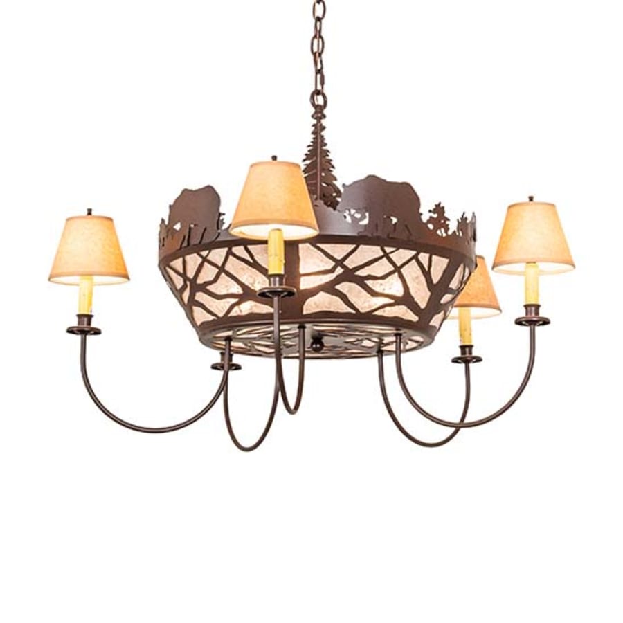 Meyda Tiffany Black Bear 6 Light 38" Wide Chandelier