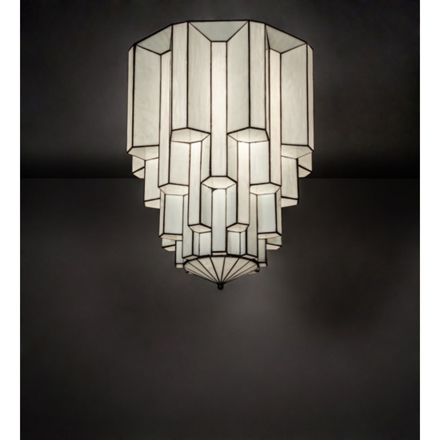 Meyda Tiffany Paramount 24" Wide Flush Mount Waterfall Ceiling Fixture - Antique Iron Gate Finish - Medium Bulb Base