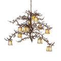 Meyda Tiffany Pine Branch 12 Light 48" Wide Chandelier with Iridescent Glass Shades
