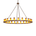Meyda Tiffany Loxley 24 Light 72" Wide Pillar Candle Ring Chandelier
