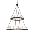 Meyda Tiffany Loxley 28 Light 60" Wide Pillar Candle Ring Chandelier with Clear, Seedy Glass Shades