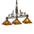 Meyda Tiffany Tall Pines 3 Light 45" Wide Linear Pendant