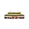 Meyda Tiffany Burgundy 6 Light 40" Wide Billiard Chandelier with Tiffany Glass Shade