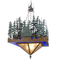 Meyda Tiffany Square Pine Lake 12 Light 85" Wide Pendant