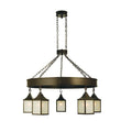 Meyda Tiffany Bigfork 5 Light 48" Wide Chandelier with White Glass Shade