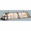 Meyda Tiffany Deer at Lake 12 Light 72" Wide Linear Chandelier with Silver Mica Shade