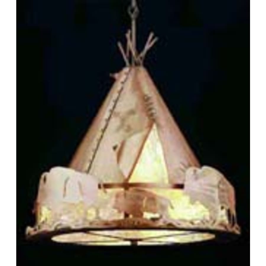 Meyda Tiffany Teepee w/ Buffalo 3 Light 48" Wide Pendant
