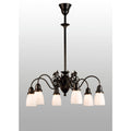 Meyda Tiffany Binghamton Goblet 6 Light 27-1/2" Wide Chandelier with White Glass Shade