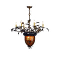 Meyda Tiffany Greenbriar Oak 6 Light 36" Wide Taper Candle Chandelier